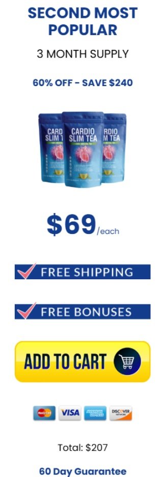 Cardio Slim Tea 3 pack price